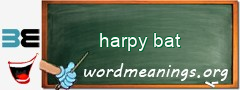 WordMeaning blackboard for harpy bat